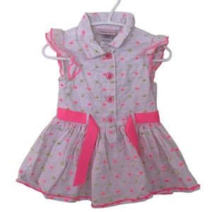 EUC Little Lass Embroidered Hearts Dress 2T